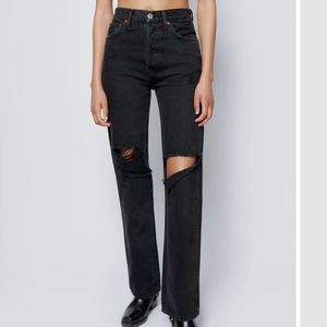 RE/DONE Black High-Rise Loose 90s Jeans